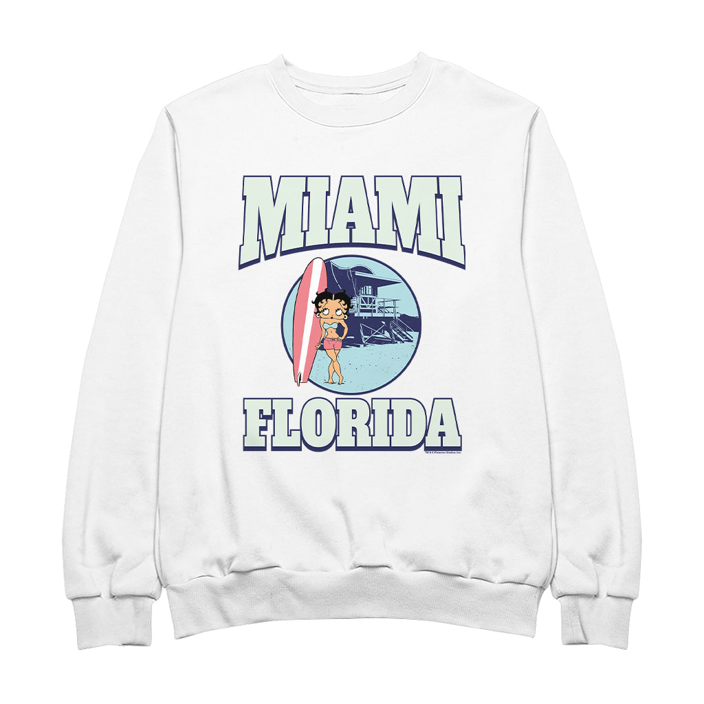Betty Boop Miami Florida Surf Scene Men's Sweatshirt