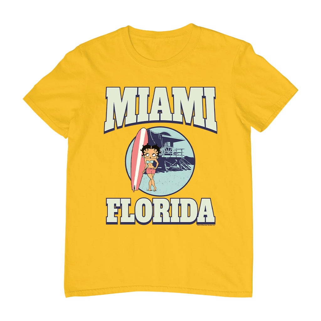 Betty Boop Miami Florida Surf Scene Men's T-Shirt