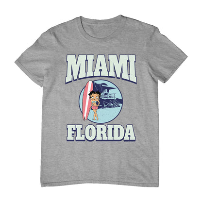 Betty Boop Miami Florida Surf Scene Men's T-Shirt