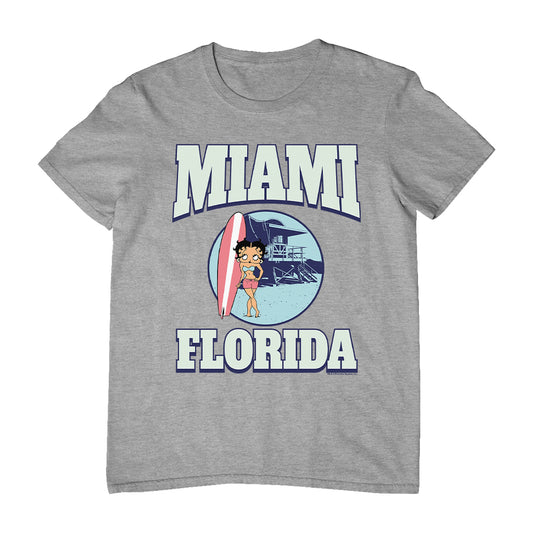 Betty Boop Miami Florida Surf Scene Men's T-Shirt