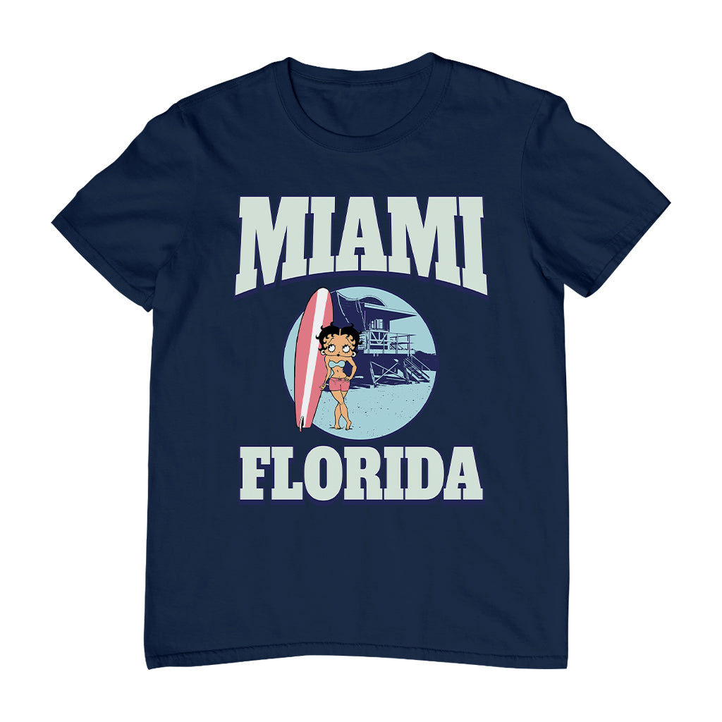 Betty Boop Miami Florida Surf Scene Men's T-Shirt
