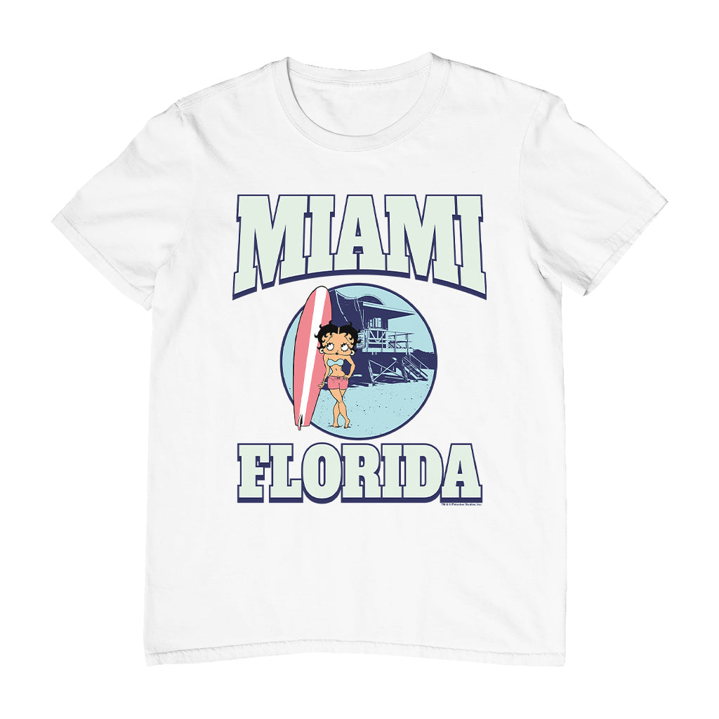 Betty Boop Miami Florida Surf Scene Men's T-Shirt