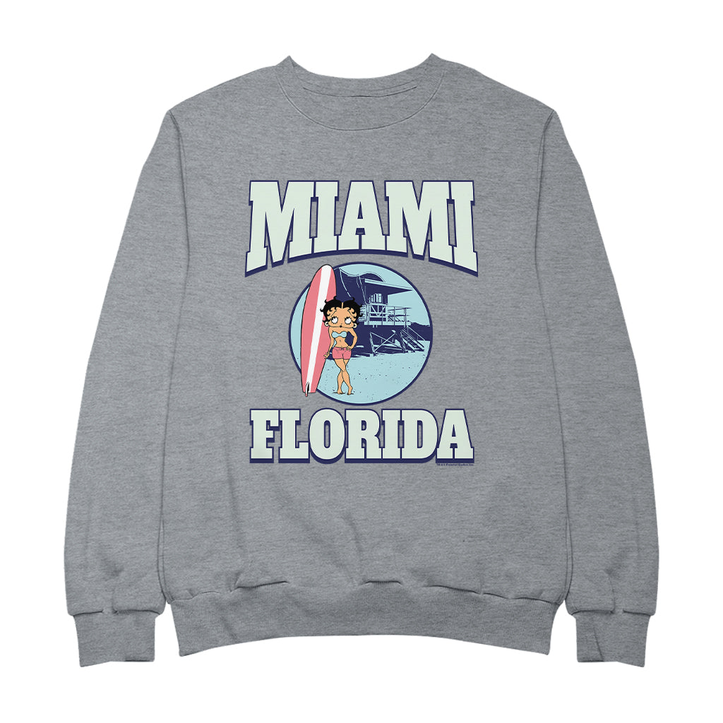 Betty Boop Miami Florida Surf Scene Women's Sweatshirt