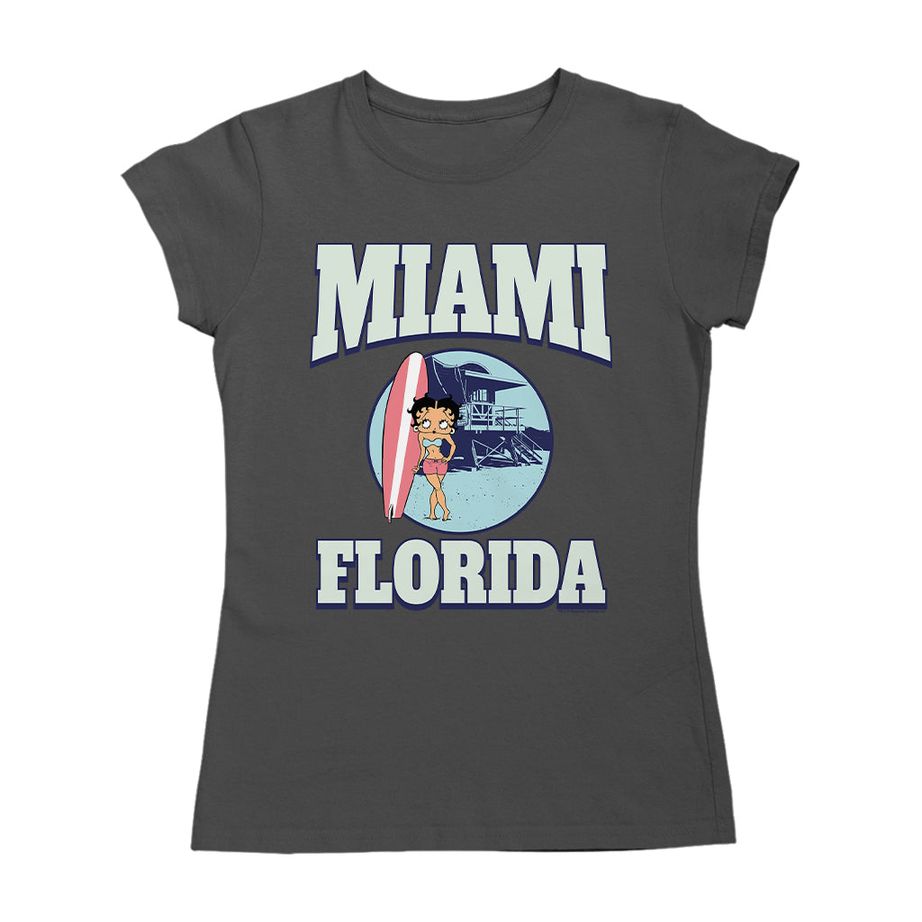 Betty Boop Miami Florida Surf Scene Women's T-Shirt