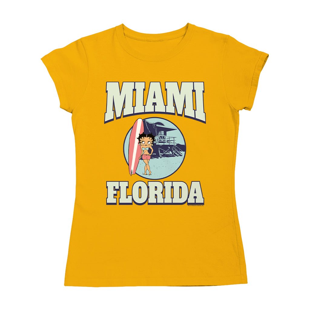 Betty Boop Miami Florida Surf Scene Women's T-Shirt