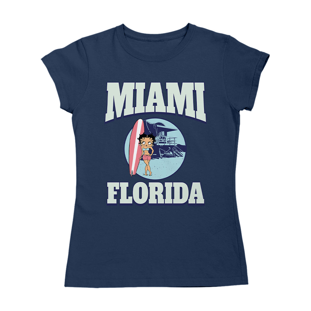 Betty Boop Miami Florida Surf Scene Women's T-Shirt