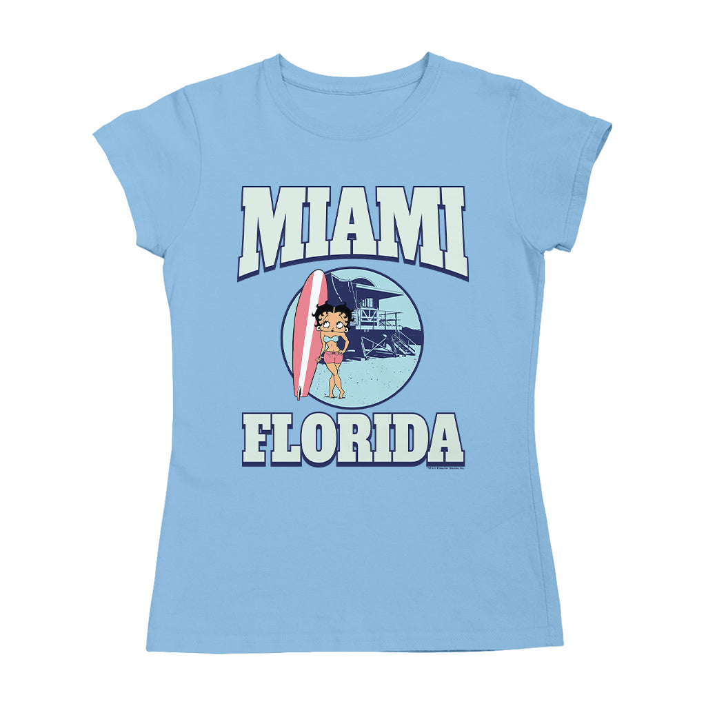 Betty Boop Miami Florida Surf Scene Women's T-Shirt