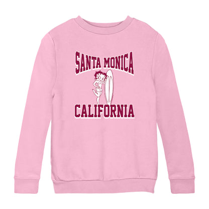 Betty Boop Santa Monica California Surf Kids Sweatshirt
