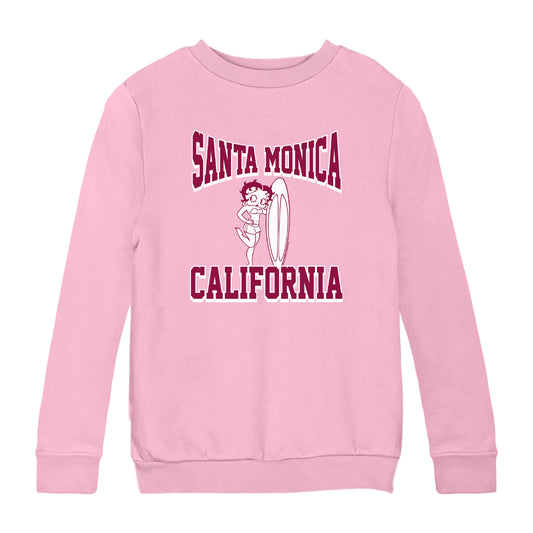Betty Boop Santa Monica California Surf Kids Sweatshirt
