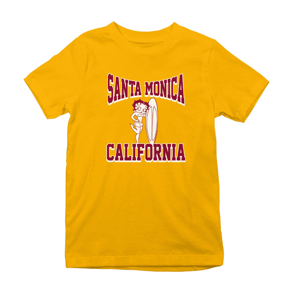 Betty Boop Santa Monica California Surf Kids T-Shirt