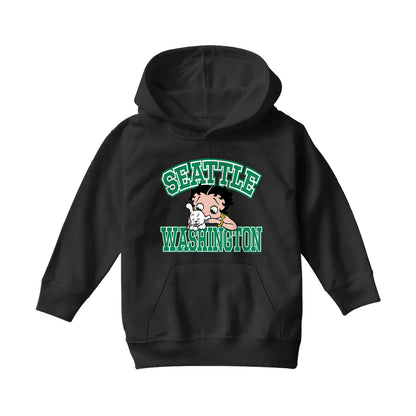 Betty Boop Pudgy Seattle Washington Kids Hooded Sweatshirt