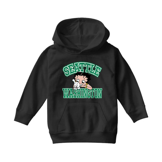 Betty Boop Pudgy Seattle Washington Kids Hooded Sweatshirt