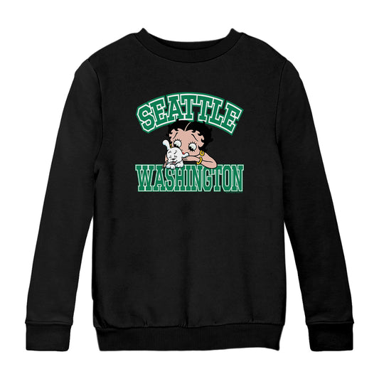 Betty Boop Pudgy Seattle Washington Kids Sweatshirt