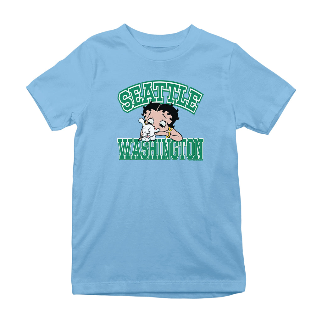 Betty Boop Pudgy Seattle Washington Kids T-Shirt