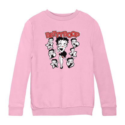 Betty Boop Hearts And Stars Poses Kids Sweatshirt