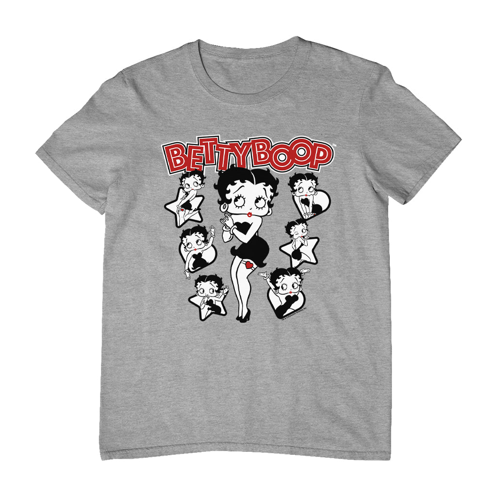 Betty Boop Hearts And Stars Poses Men's T-Shirt