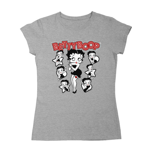 Betty Boop Hearts And Stars Poses Women's T-Shirt