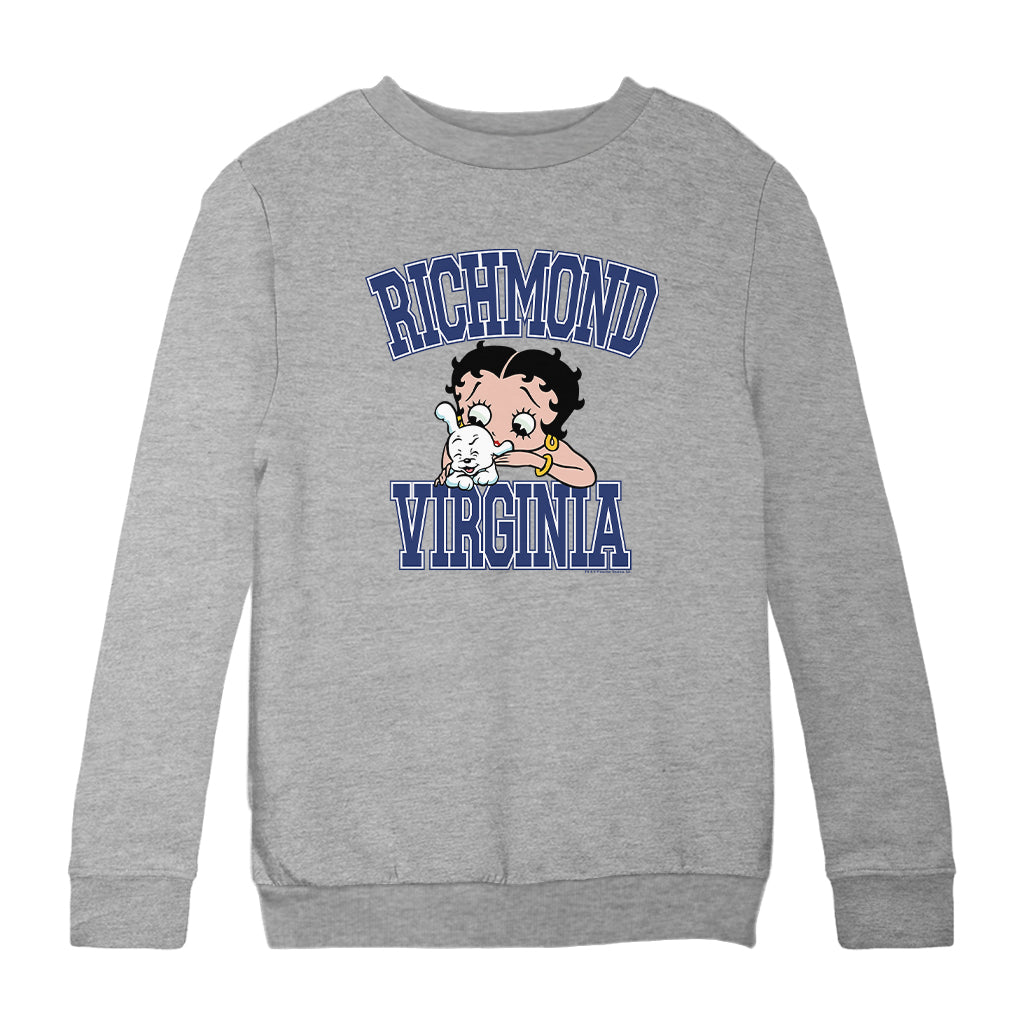 Betty Boop Richmond Virginia Kids Sweatshirt