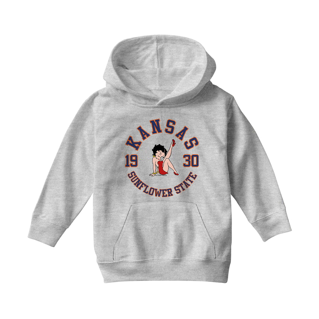 Betty Boop Kansas Sunflower State Kids Hooded Sweatshirt