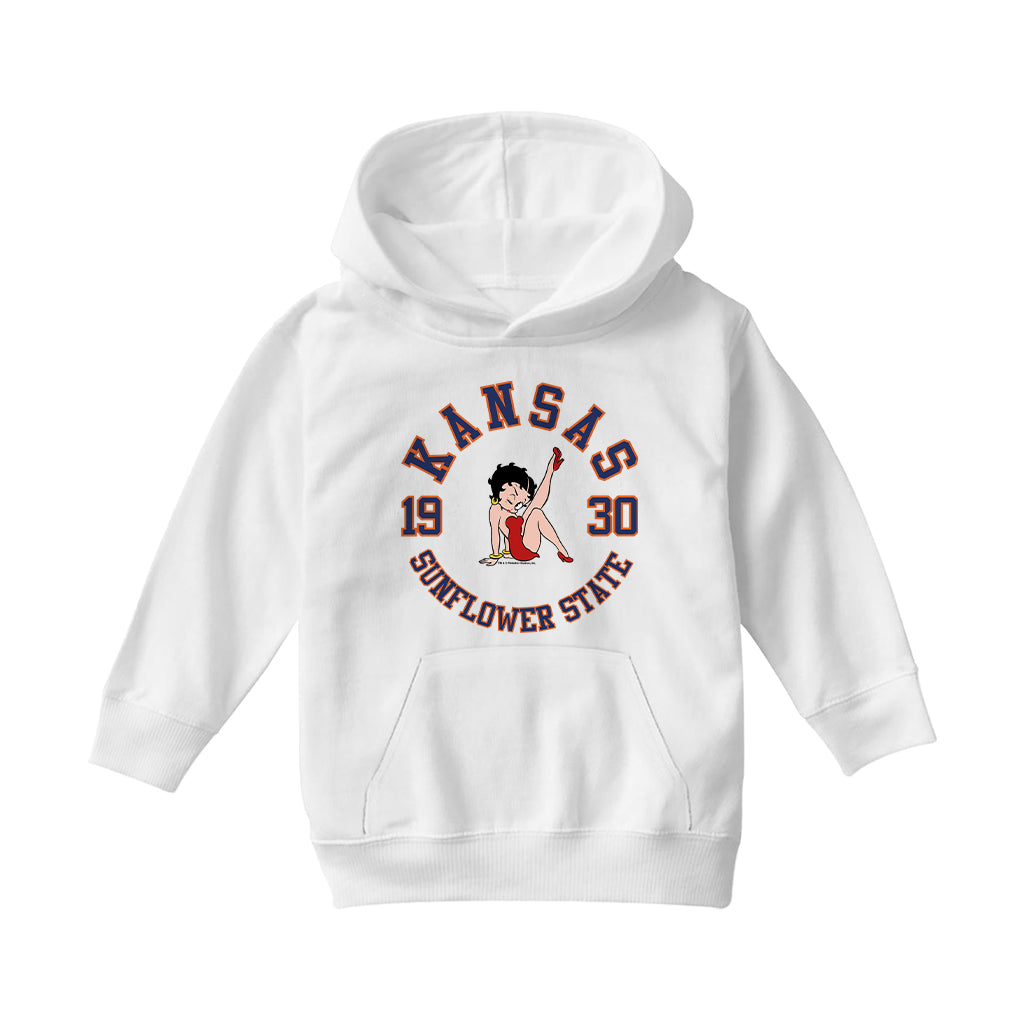 Betty Boop Kansas Sunflower State Kids Hooded Sweatshirt