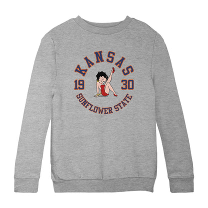 Betty Boop Kansas Sunflower State Kids Sweatshirt