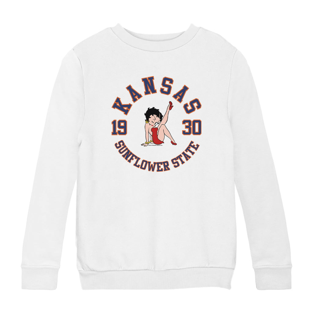 Betty Boop Kansas Sunflower State Kids Sweatshirt