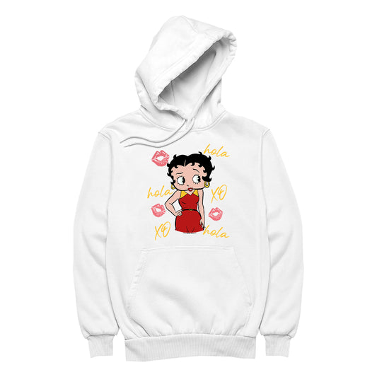 Betty Boop Hola XO Kisses Spain Flag Men's Hooded Sweatshirt