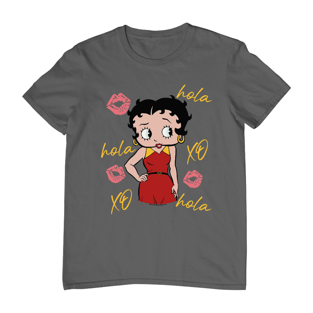 Betty Boop Hola XO Kisses Spain Flag Men's T-Shirt