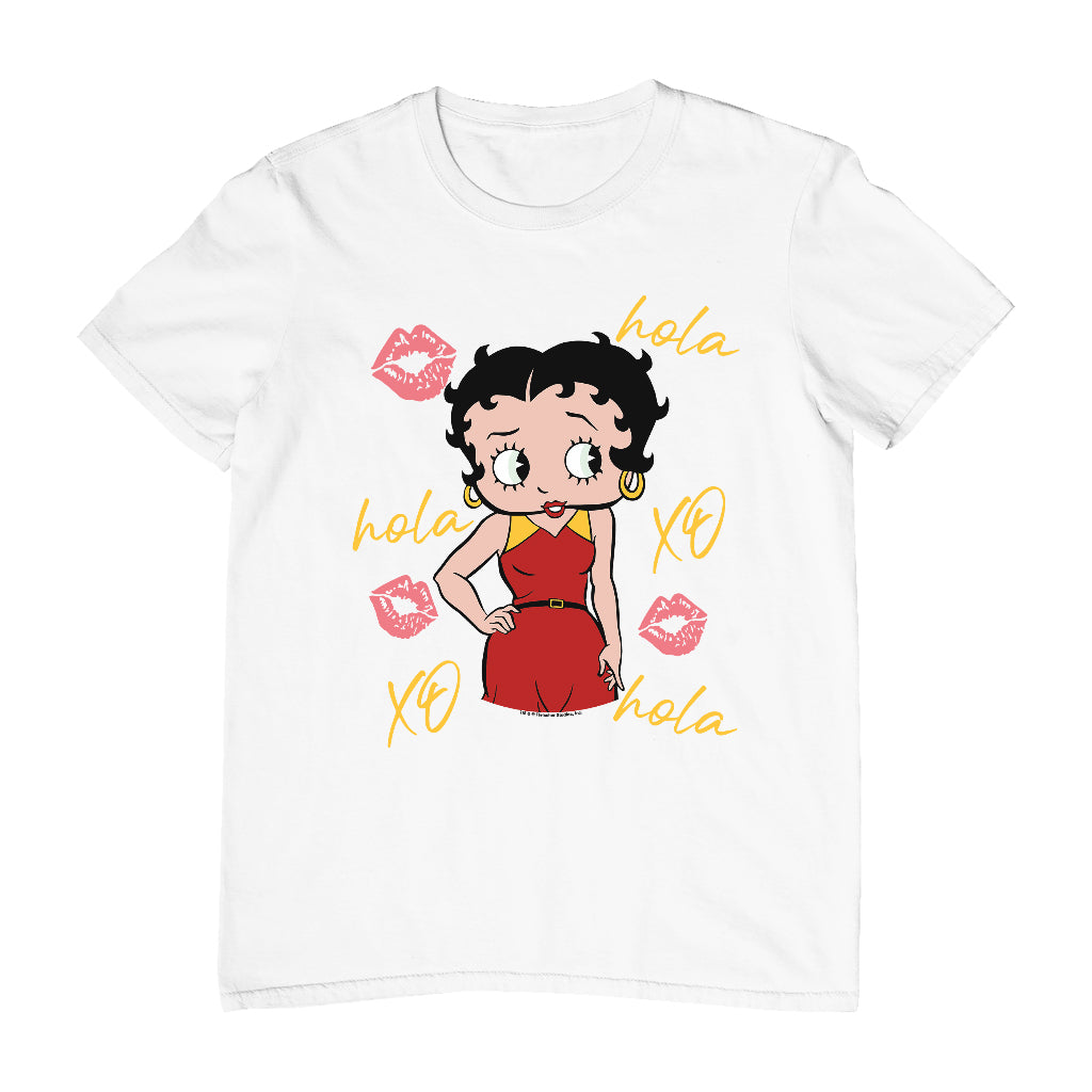 Betty Boop Hola XO Kisses Spain Flag Men's T-Shirt