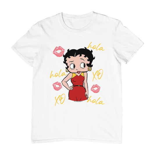 Betty Boop Hola XO Kisses Spain Flag Men's T-Shirt