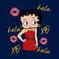Betty Boop Hola XO Kisses Spain Flag Kids Hooded Sweatshirt