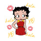 Betty Boop Hola XO Kisses Spain Flag Kids Hooded Sweatshirt