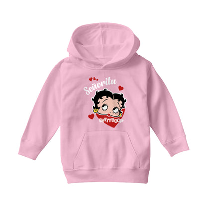 Betty Boop Senorita Hearts Kids Hooded Sweatshirt