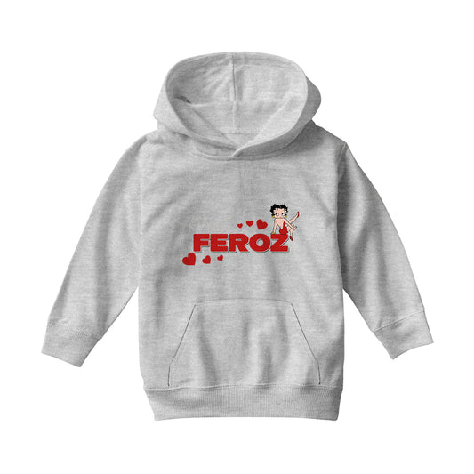 Betty Boop Feroz Hearts Kids Hooded Sweatshirt