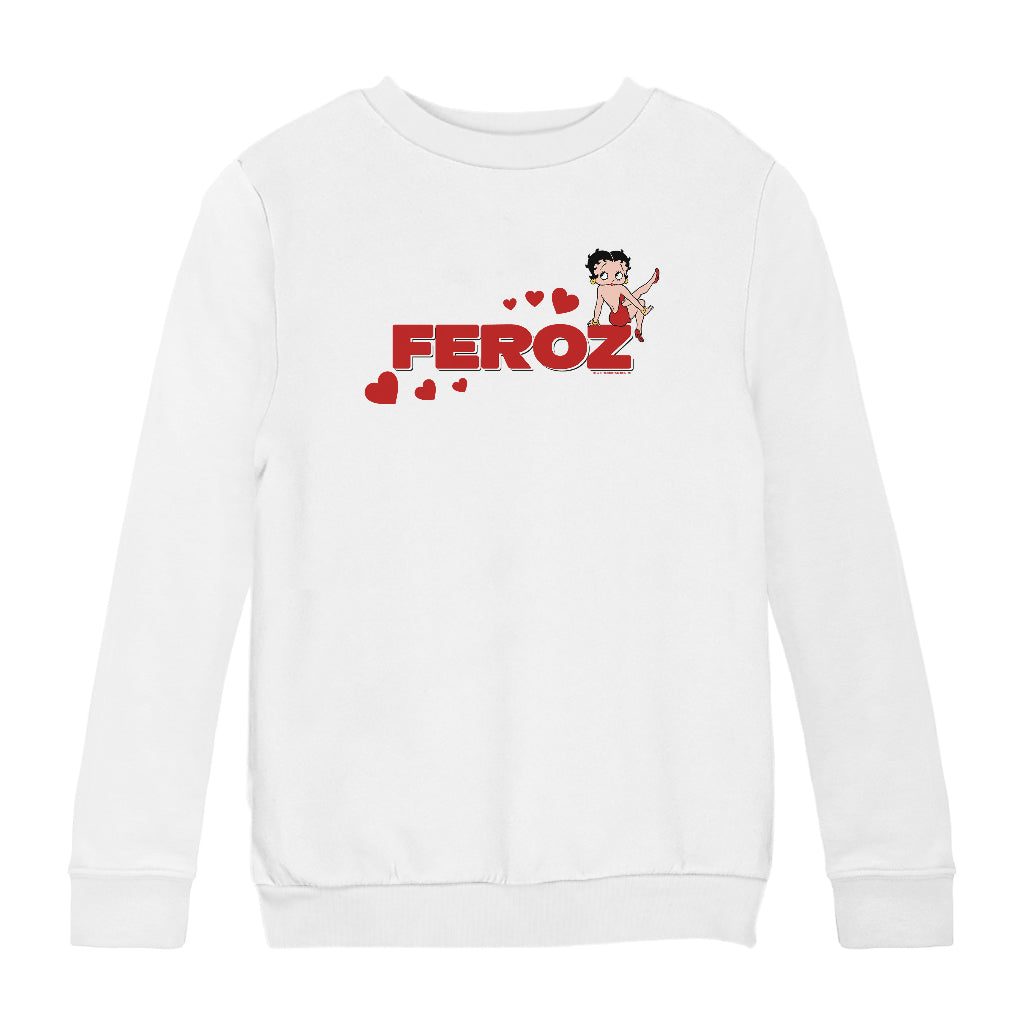 Betty Boop Feroz Hearts Kids Sweatshirt