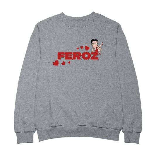 Betty Boop Feroz Hearts Men's Sweatshirt