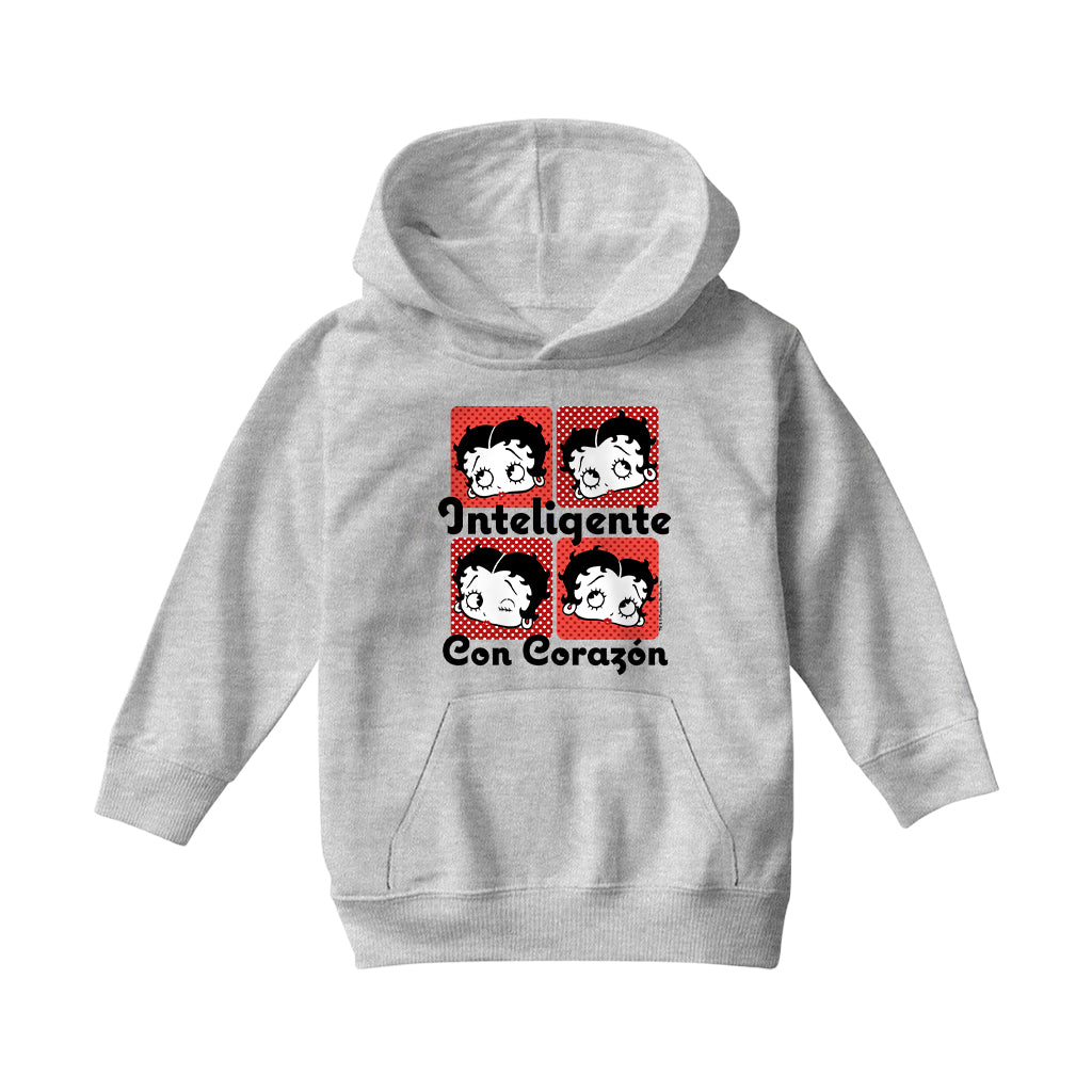 Betty Boop Inteligente Con Corazon Kids Hooded Sweatshirt