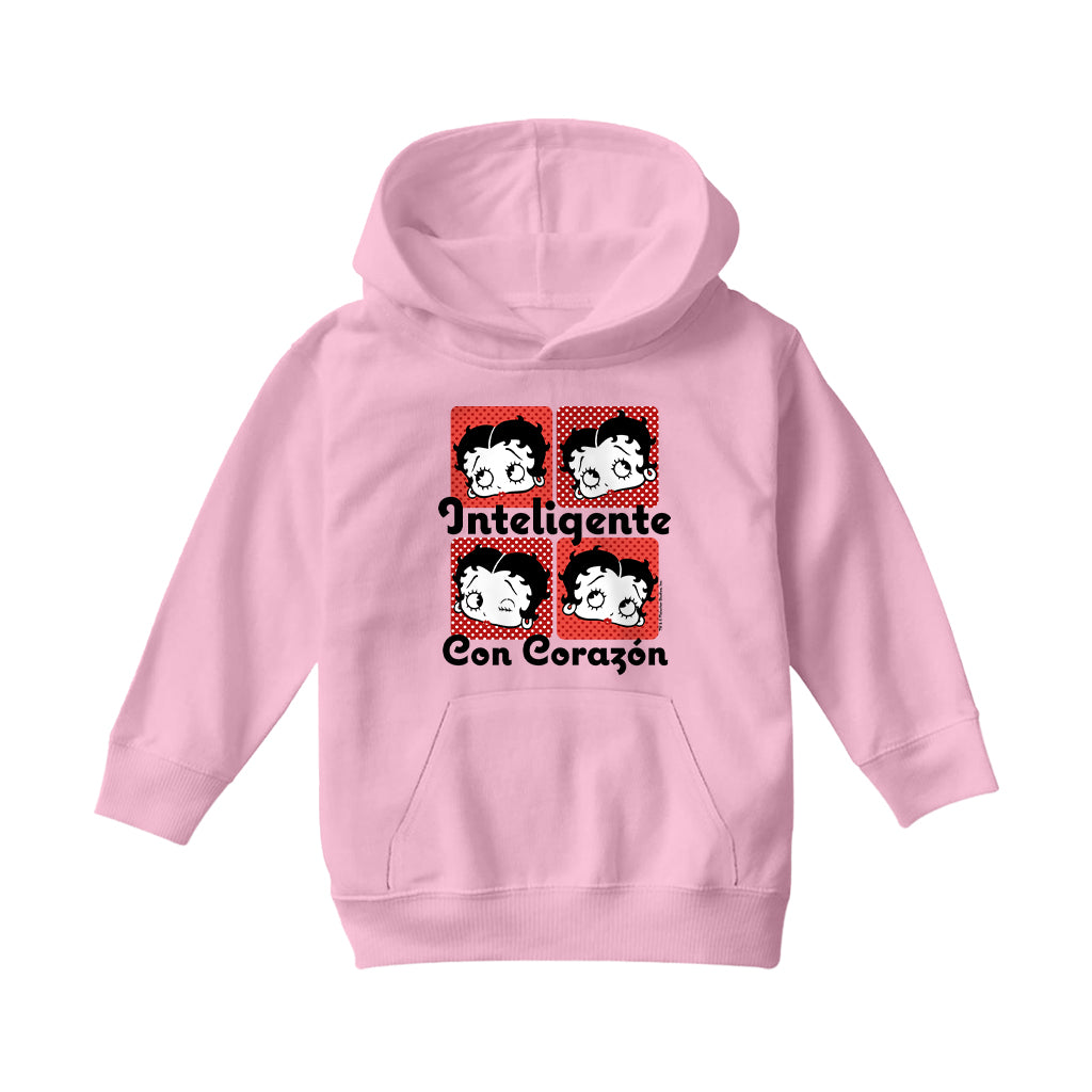 Betty Boop Inteligente Con Corazon Kids Hooded Sweatshirt