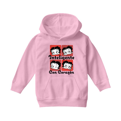 Betty Boop Inteligente Con Corazon Kids Hooded Sweatshirt