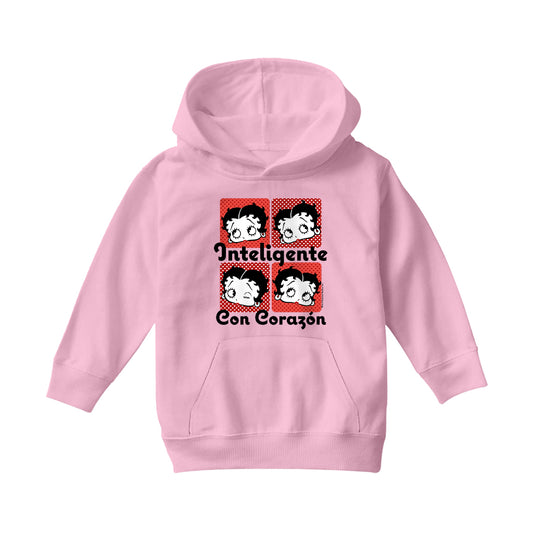 Betty Boop Inteligente Con Corazon Kids Hooded Sweatshirt