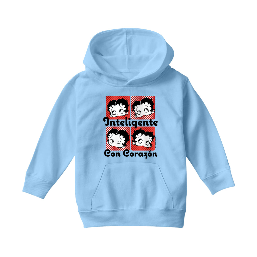 Betty Boop Inteligente Con Corazon Kids Hooded Sweatshirt