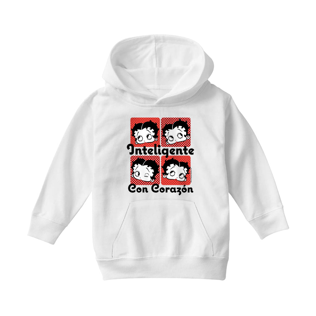 Betty Boop Inteligente Con Corazon Kids Hooded Sweatshirt