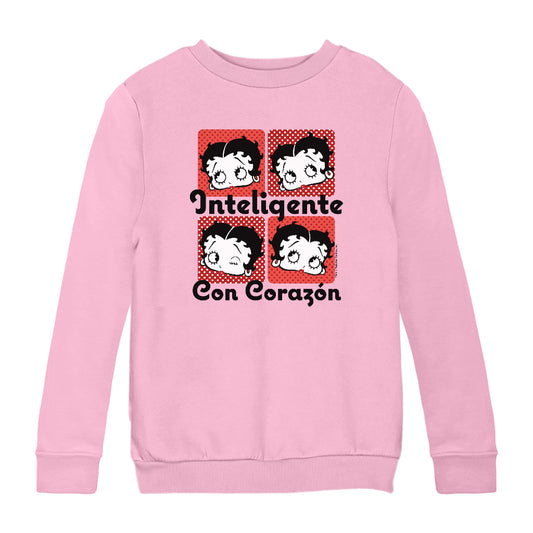Betty Boop Inteligente Con Corazon Kids Sweatshirt