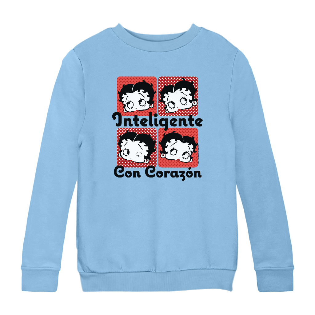Betty Boop Inteligente Con Corazon Kids Sweatshirt