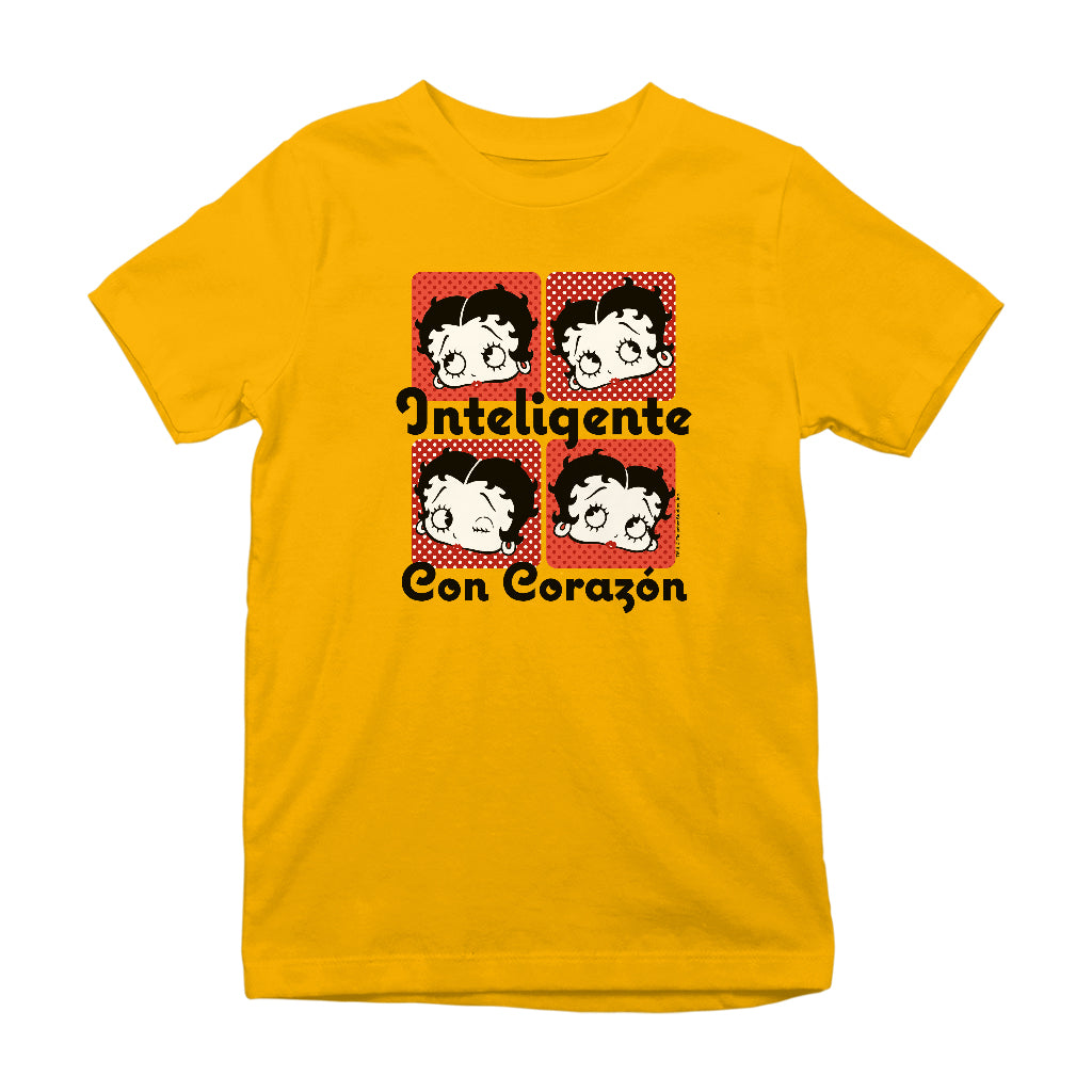 Betty Boop Inteligente Con Corazon Kids T-Shirt