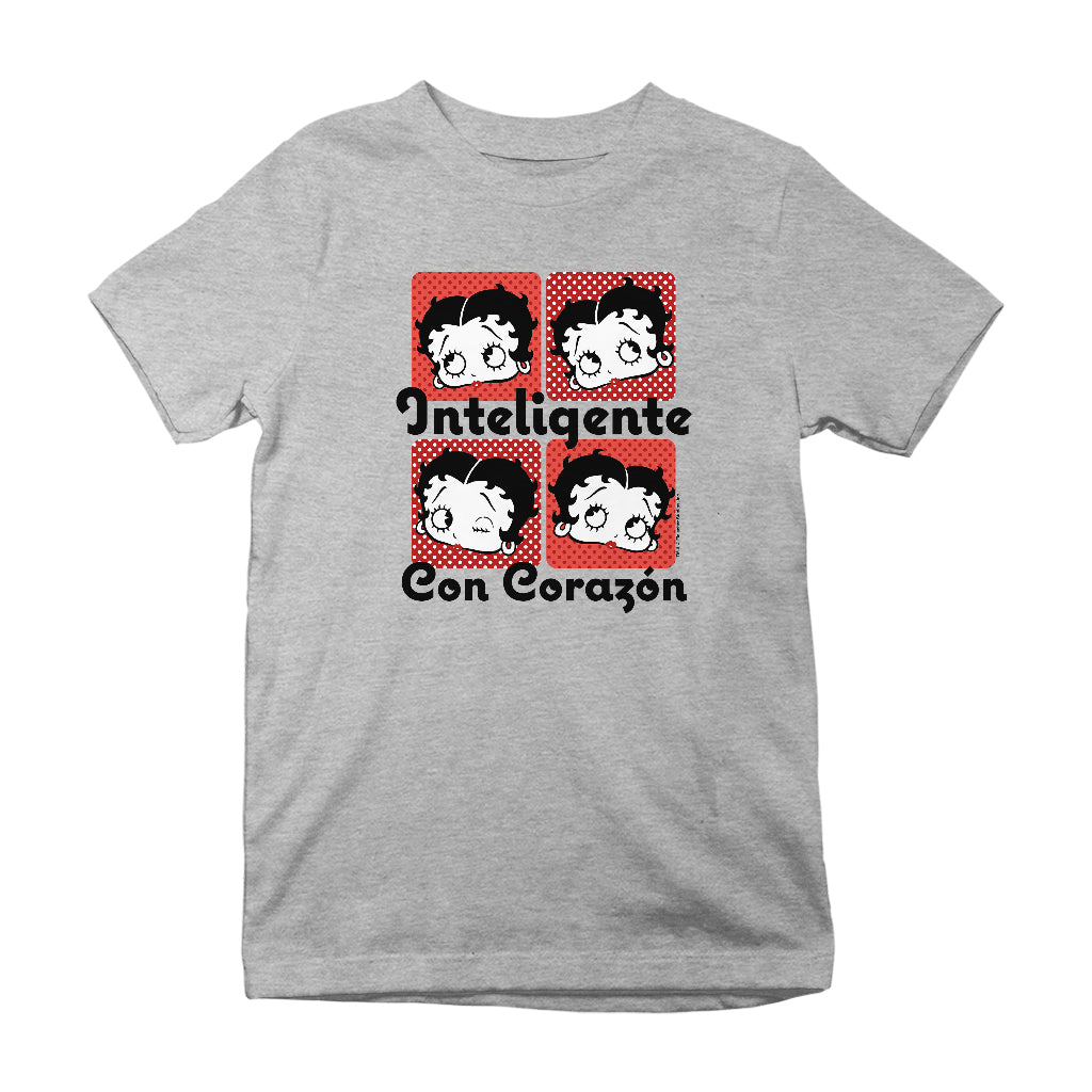 Betty Boop Inteligente Con Corazon Kids T-Shirt