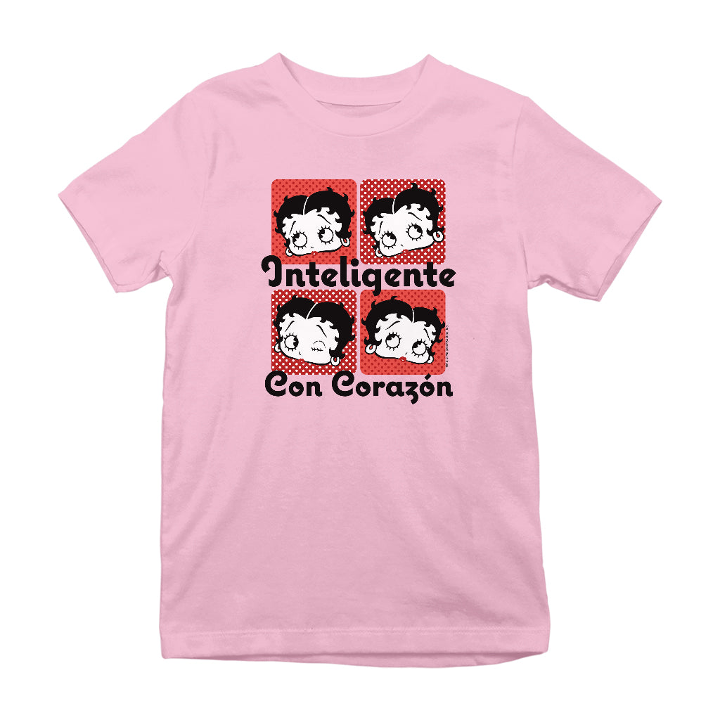 Betty Boop Inteligente Con Corazon Kids T-Shirt