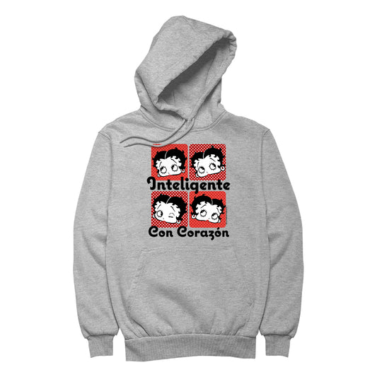 Betty Boop Inteligente Con Corazon Women's Hooded Sweatshirt