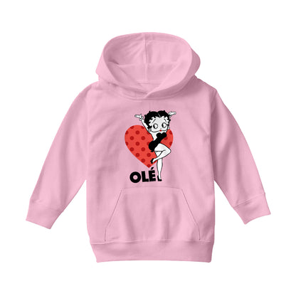 Betty Boop Ole Heart Pose Kids Hooded Sweatshirt