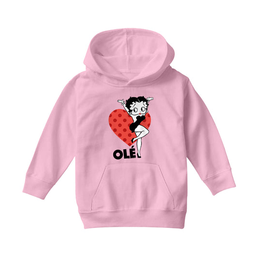 Betty Boop Ole Heart Pose Kids Hooded Sweatshirt